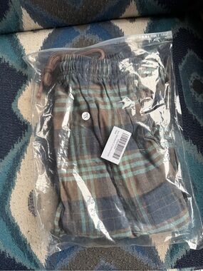 Kids Plaid Pajama Bottoms - Brown & Blue